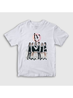 Presmono Unisex Çocuk Beyaz Poster K-Pop Ive T-Shirt