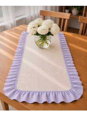 Şah Textile Design Sık Fırfırlı Premıum Keten Runner 40X110