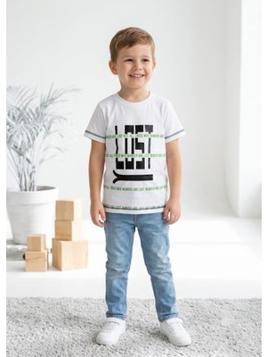 Stsahra  Erkek Çocuk Beyaz T-Shirt