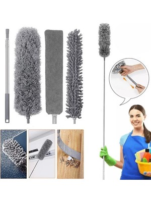 Modamizo Buffer® Teleskopik 3'lü Mop Toz Alma Püskülü Çok Fonksiyonlu Temizlik Seti