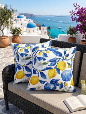 SHOPSHOP SS 2'li Desenli Dijital Baskılı (43X43) cm Kare Desenli 2 Parça Dekoratif Kırlent Kılıfı