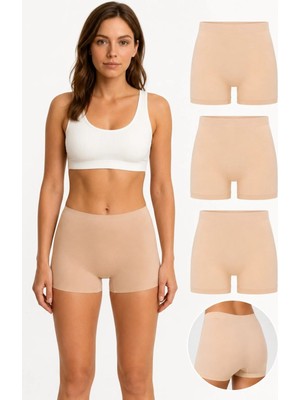 Westic Giyim 3'lü Paket Modal Kumaş Yüksek Bel Toparlayıcı Boxer Kadın Şekillendirici Iç Giyim