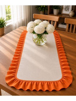 Şah Textile Design Sık Fırfırlı Premıum Keten Runner 40X110