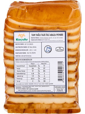 Koçulu Isli Abaza Peyniri kg ( 1 Adet )