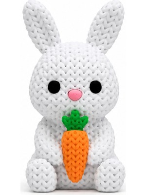 Yapı3D 🐰🥕 Örgü Dokulu Dekoratif Tavşan Figürü Havuçlu Modern Masa Süsü Ev Ofis Dekoru