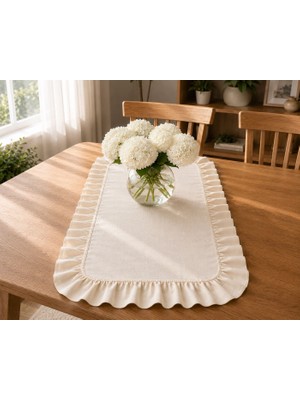 Şah Textile Design Sık Fırfırlı Premıum Keten Runner 40X110
