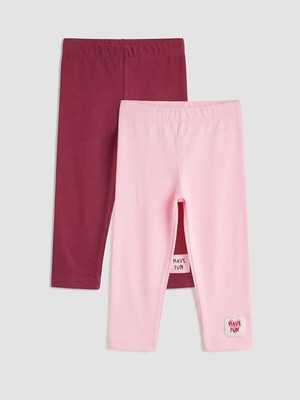 LC Waikiki Beli Lastikli Kız Çocuk 3/4 Boy Tayt 2 Li  (S6)