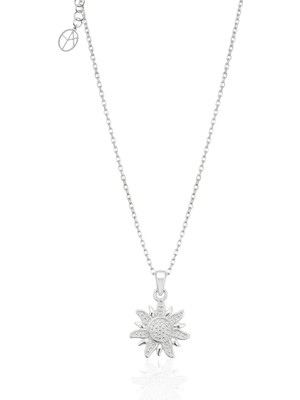 Oya Silver Minimal Taşsız Gümüş Güneş Kolye 1.7x1.1cm [OYOT389]
