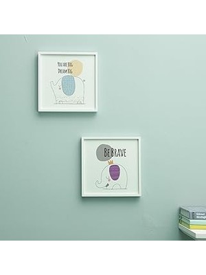 Uravas Store Minimal Fil Tasarımlı Bebek Odası Çerçeve – 20X20 cm | Modern, Sevimli Duvar Dekoru