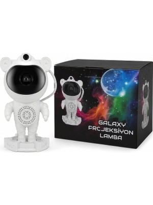 Petrix Galaxy Projeksiyon Astronot Lamba Rgb Nebula Gece Lambası Uzaktan Kumandalı Ay ve Yıldız Projeksiyon Cihazı
