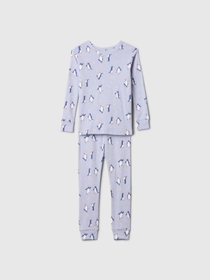 Gap Bebek Açık Mavi %100 Organik Pamuk Penguin Pijama Seti