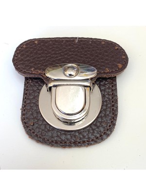 Knitme Derili Çanta Kiliti 6 x 6 cm Kahve - Gümüş