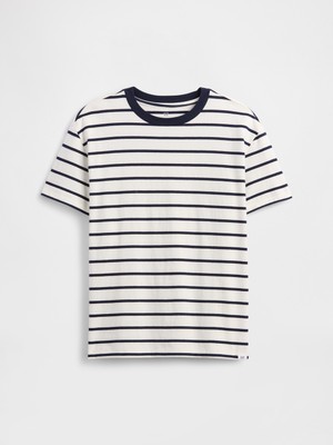 Gap Erkek Çocuk Lacivert Bisiklet Yaka T-Shirt