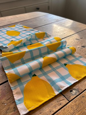 Megi Concept Limon Desenli Masa Runner 40X140 cm Pötikare Akdeniz Temalı Dekoratif Runner