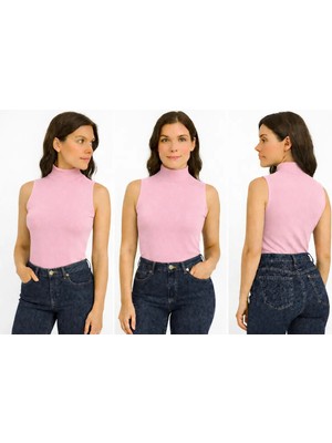 İngegno Body Yarım Balıkçın Yaka Sıfır Kol Viskon Örme Ring Kumaş Body