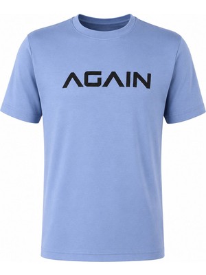 Trender Again Baskı Modal Octavian Buz Mavisi Erkek T-Shirt 226-30
