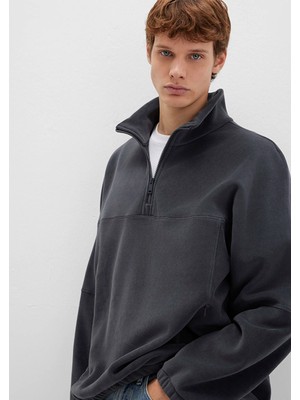 Mavi Dik Yaka Antrasit Polar Sweatshirt 0110738-80776