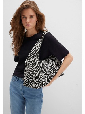 Mavi Zebra Desenli  Omuz Çantası 1913508-20933