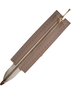 Knitme Dikilebilir Çanta Fermuarı Çanta Örgü Malzemesi 6 x 22 cm Taş - Altın B Model