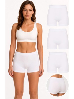 Westic Giyim 3'lü Paket Modal Kumaş Yüksek Bel Toparlayıcı Boxer Kadın Şekillendirici Iç Giyim