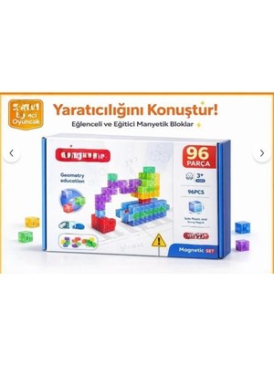 Uravas Store SH59839 Magnet Küp Yapı Blok Seti 96 Parça