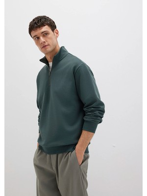 Mavi Yarı Fermuarlı Yeşil Basic Sweatshirt 0S10419-71598