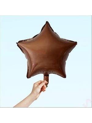 BenimMarifetlerim Kahverengi Yıldız Folyo Banlon 18 Inch 45 cm