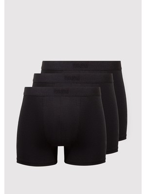 Mavi 3lü Siyah Basic Boxer 0912088-900