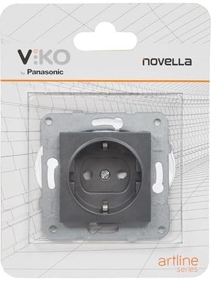 Novella Füme Toprakli Priz Çarpma Karşıtı Çocuk Korumalı Mekanizma+Düğme Kapak Çabuk Bağlanti Çarpma Karşıtı Çocuk Korumalı