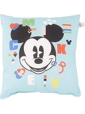 Uravas Store Disney Mickey Funny Lisanslı Karakter Baskılı Pamuk Kırlent, Çok Renkli, 40X40 cm
