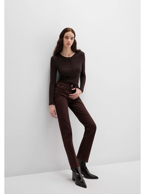 Mavi New York Kahverengi Gabardin Pantolon 101441-91340