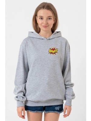 Tshirthane Big Bang Theory Bang Logo Grimelanj Kadın 3ip Kapşonlu Sweatshirt
