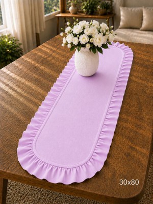 Şah Textile Design Sık Fırfırlı Duck Keten Runner , Konsol Örtüsü 30X80