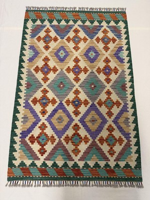 Afgan Halı El Dokuma Afgan Kilim Çift Taraf Kullanım Kök Boya 100 x 152 cm