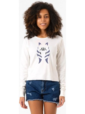Tshirthane Ahsoka Tano Minimal Ekstra Uzunkol Sweatshirt Ekru