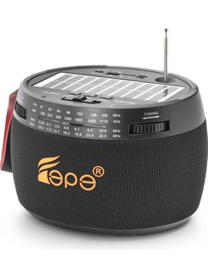 Uravas Store Bluetooth Fm Radyo USB Tf Aux Solar Şarjli Taşinabi̇li̇r Kamp Hoparlör FP396S