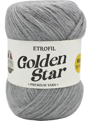 Etrofil Golden Star Örgü İpi Açık Gri %75 Premium Akrilik %25 Organik Merino Yün 100g 350m (70974)