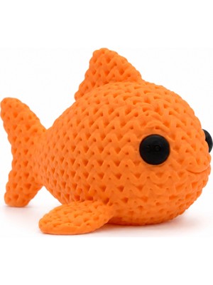 Yapı3D 🐠🧶 Örgü Dokulu Dekoratif Balık Figürü Modern Masa Süsü Ev Ofis Dekoru Raf Kitaplık Dekorasyonu