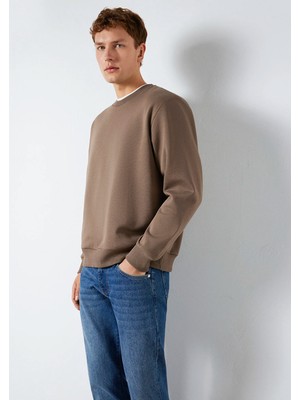 Mavi Bisiklet Yaka Kahverengi Basic Sweatshirt 0S10276-87875