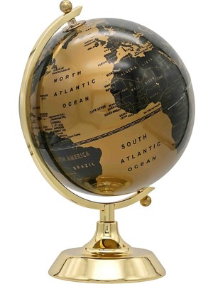 Wolawood Prestige Gold Metal Ayaklı Dünya Küresi Lüks Masaüstü Dekor & Elite Collection Ev, Oda, Ofis, Dekoratif Hediyelik Set (16~cm)
