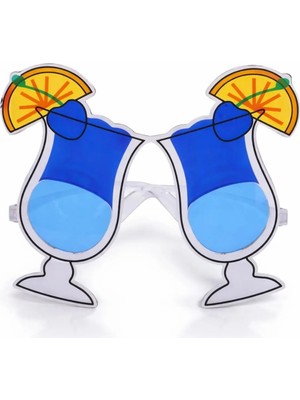 Kokteyl Bardak Parti Gözlüğü Mavi Renk