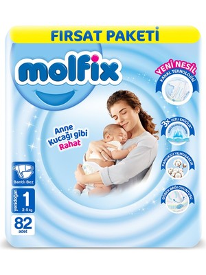 Molfix Fırsat Paketi Yenidoğan 1 Beden Bebek Bezi (1 x 82 Adet),