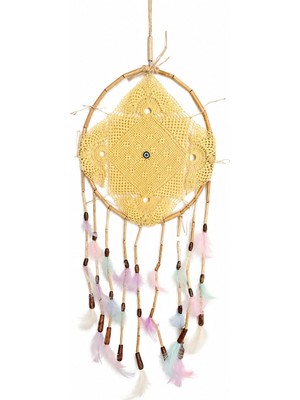 Es Dekor Çap 25 cm Dream Catcher Sarı 1 Adet