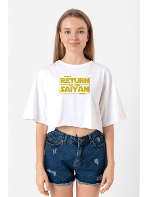 Dragon Ball Z Anime Namek Wars Beyaz Kadın Crop Tshirt