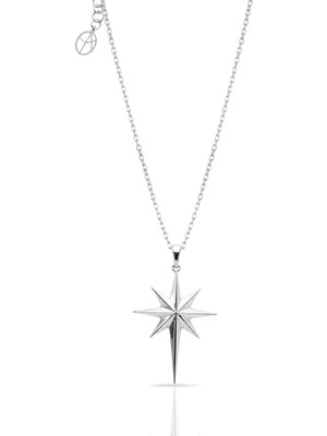 Oya Silver Iri Gümüş Kutup Yıldızı Kolye 4x2.5 cm [OYOT403]