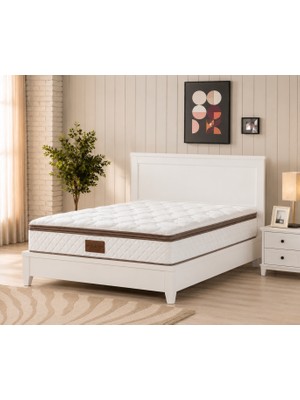 Yatakcım Loft Pedli Full Ortopedik Bel Destekli Yaylı Yatak (Kahve) 150X200