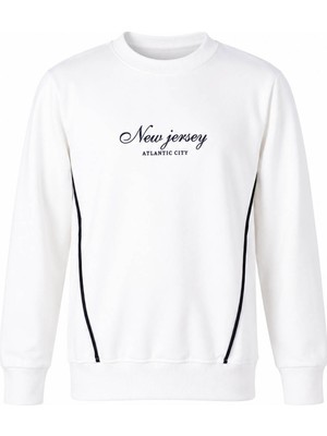 Trender New Jersey Baskı Biyeli 2 Ip Ekru Kız Çocuk Sweatshirt 26YSS2000018