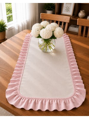 Şah Textile Design Sık Fırfırlı Premıum Keten Runner 40X110