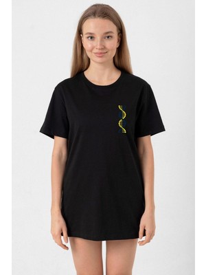 Sarı Lacivert Dna Siyah Kadın Oversize Tshirt