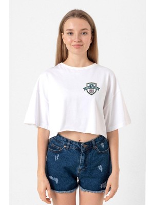 Revel Legacy Tumbleweeds Beyaz Kadın Crop Tshirt